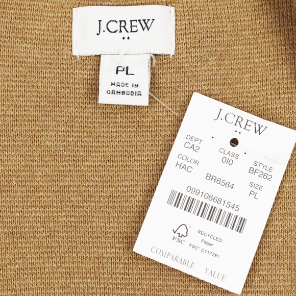 New JCREW Size PL P L Petite Schoolboy Sweater Blazer Heather Acorn $138 BF262 - Picture 5 of 5